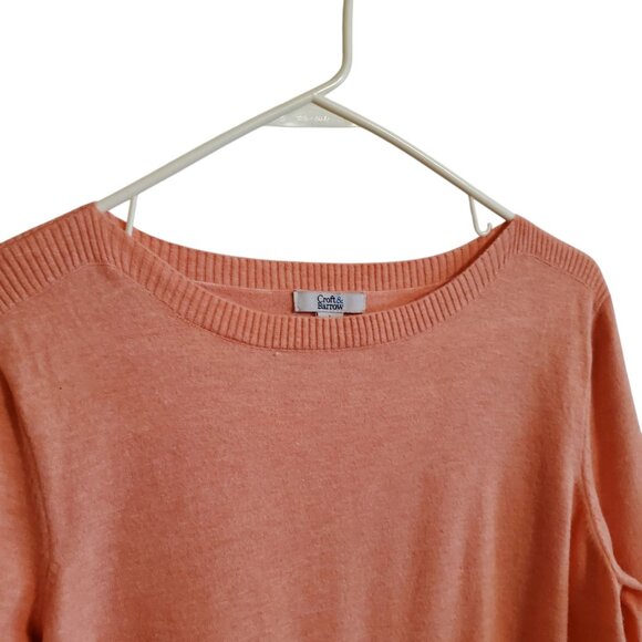 Croft & Barrow Coral Pull Over Lightweight Sweater Large - Picture 3 of 14